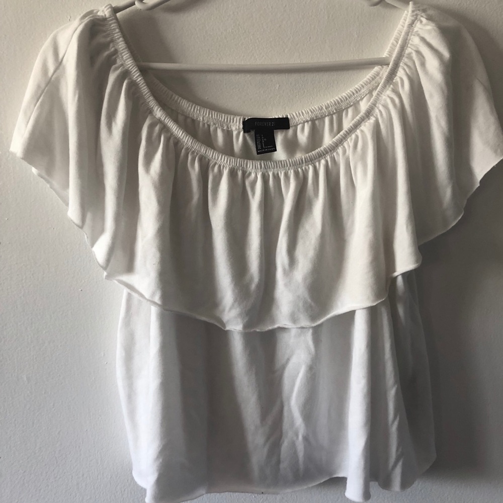 Off shoulder white top